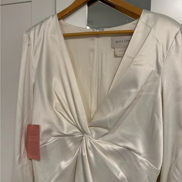 BHLDN Cream Long Sleeve Knot Dress - Picture 4 of 8